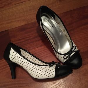 Black and white pumps